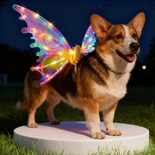 Light Up Your Pup's Magic: Rechargeable LED Fairy Wings for the Ultimate Holiday Glamour!
