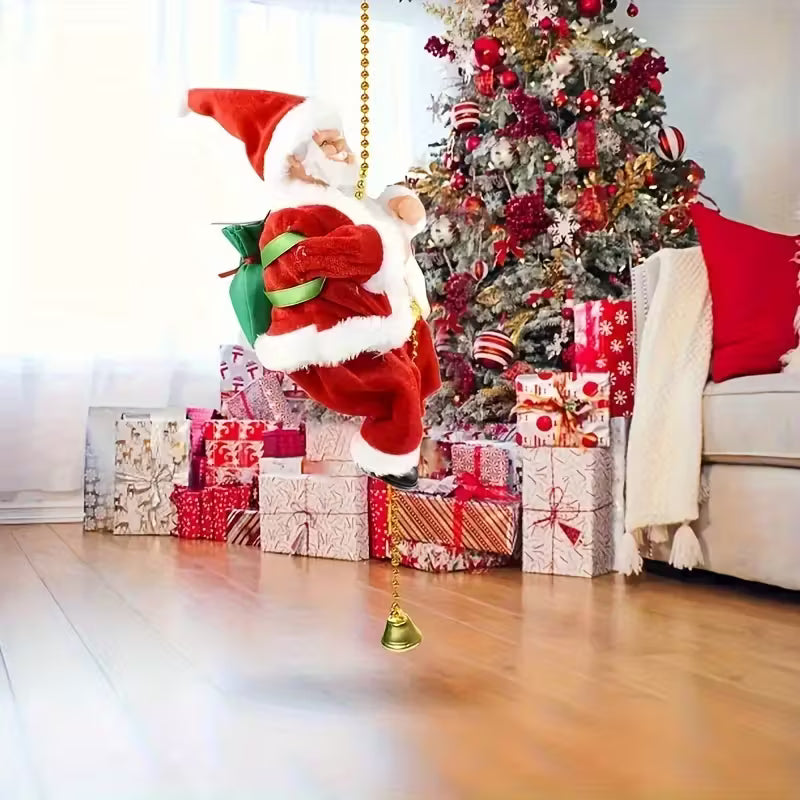 Climbing Rope Santa Decoration with Hanging Plastic Santa Ornament - /Outdoor Christmas & New Year Hanging Rope Decor for Store, Roof, Columns - Dynamic Holiday Gift & Year-Round Decoration (Compatible with Climbing Ropes), Christmas Decor