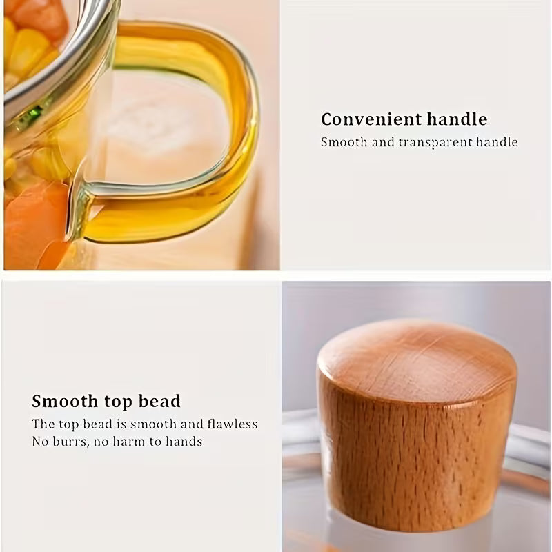 54oz Borosilicate Glass Cooker With Handle Heat Resistant Transparent Soup Congee pot Suitable For Stoves And Ovens Perfect For Families And Restaurants Perfect for Soups Milk Ramen Odorless Kitchen Essential for Christmas Gifts & Holiday Cooking