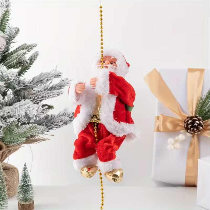 Climbing Rope Santa Decoration with Hanging Plastic Santa Ornament - /Outdoor Christmas & New Year Hanging Rope Decor for Store, Roof, Columns - Dynamic Holiday Gift & Year-Round Decoration (Compatible with Climbing Ropes), Christmas Decor