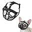 Short Snout Dog Muzzle, French Bulldog Muzzle with Soft Mesh Adjustable Anti Bitting Chewing Barking for Medium Large Breeds Pug/Shih Tzu/Boston Terrier Grey L-3