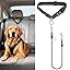 Dog Seat Belt for Car, 2 Pcs Stainless Steel Chew Proof Dog Seatbelt 3 in 1 Harness for Safety Heavy Duty Pet Seat Belt for Medium & Large Dogs (Black+Black)