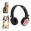 Pet Headphones for Small Dogs & Cats-Adjustable Headband Costume Accessories for Stuffed Animals Dress Up-Cute Party Favors, Cosplay Props, Photo Shoot Supplies-Black&Pink