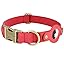 AirTag Dog Collar for Small Dogs Puppy - Soft Leather Dog Collar with Apple AirTag Holder and Metal Buckle - Smart Tracker GPS Apple Air Tag Pet Collars (Red, S)