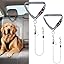 Dog Seat Belt for Car, 2 Pcs Stainless Steel Chew Proof Dog Seatbelt 3 in 1 Harness for Safety Heavy Duty Pet Seat Belt for Medium & Large Dogs (Black+Black)