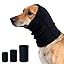 3Pack Dog Calming Hoodie for Small Medium Large Dogs High Elastic Pet Anxiety Relief Ear Wrap Cat Calming Collar Noise Reduce Protection for Fireworks,Thunder,Force Drying (Grey)