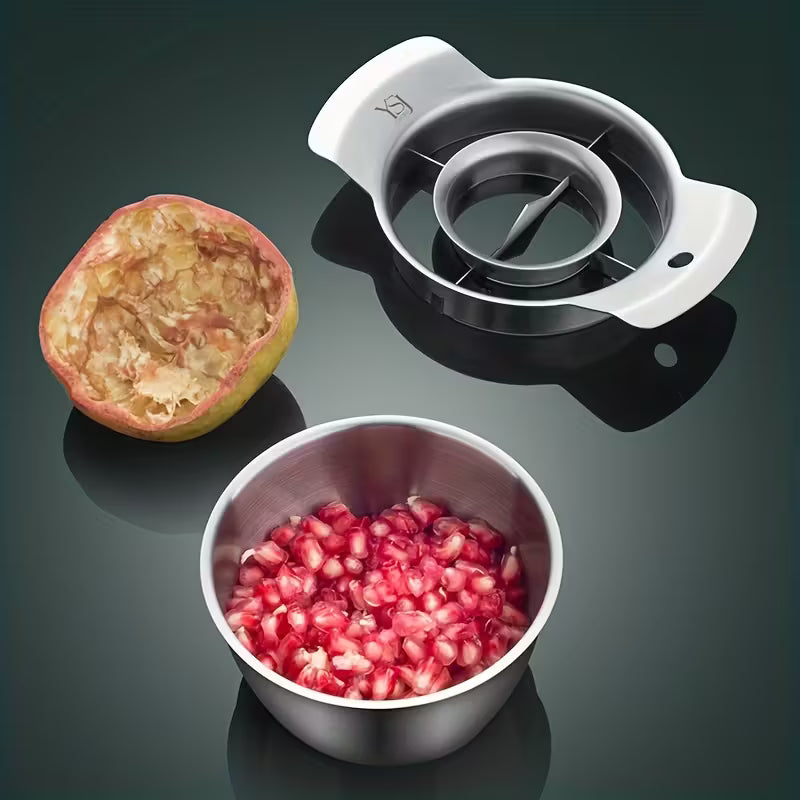 3-in-1 Pomegranate Peeling Tool with Hammer - Heavy-Duty 304 Stainless Steel Meat Picker, Fruit Opening Knife & Separator - Manual Pomegranate Picker for Home