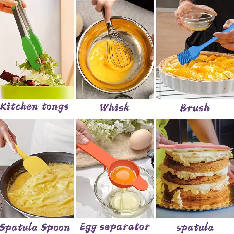 20pcs Mixing Bowls With Airtight Lids, Stainless Steel Metal Nesting Bowls, Non-Slip Colorful Silicone Bottom, Size 7, 3.5, 2.5, 2.0, 1.5, 1, 0.67QT, Great For Mixing, Baking, Serving