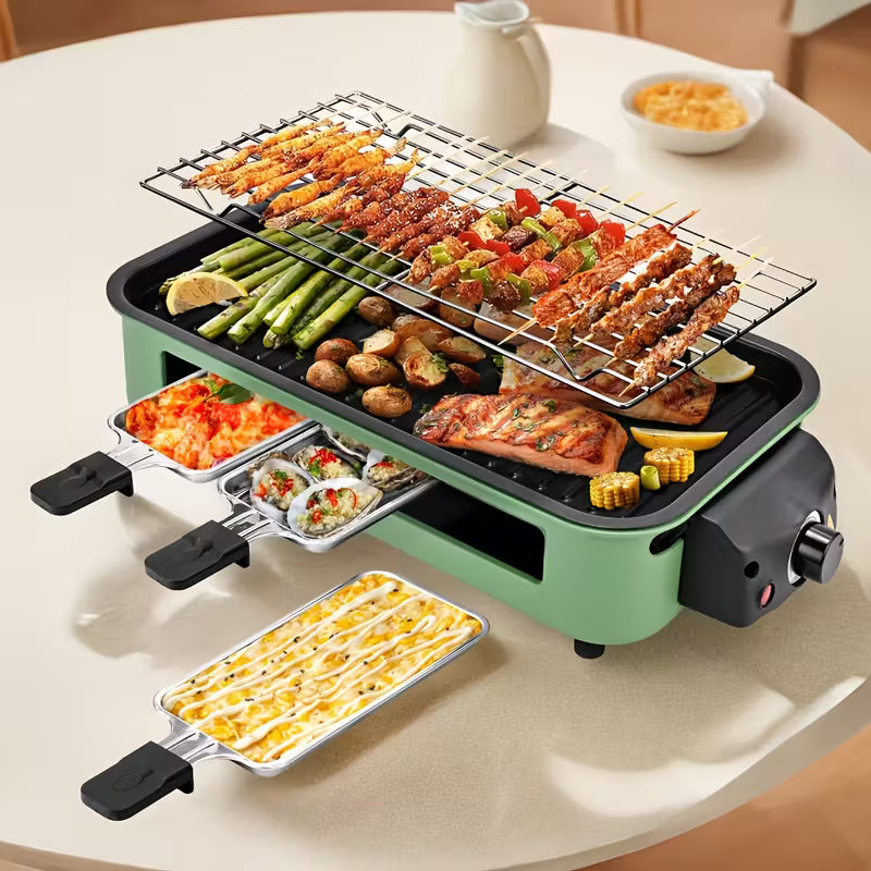 Smokeless Electric Grill | Indoor Grill with Removable Non-Stick Plate, 1700W, Portable BBQ Grill, Electric Griddle, Stainless Steel, Dishwasher Safe, Ideal for Cooking and Gifts, Perfect for Christmas