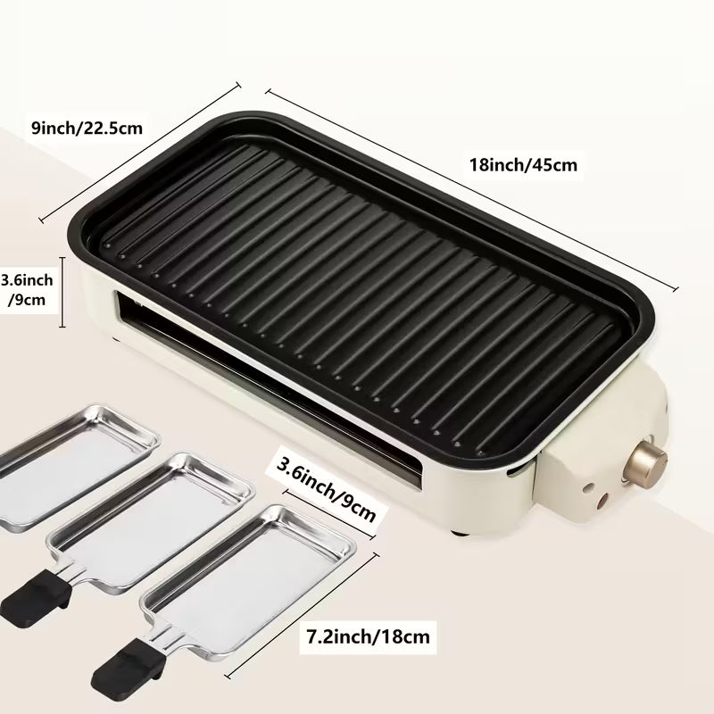 Smokeless Electric Grill | Indoor Grill with Removable Non-Stick Plate, 1700W, Portable BBQ Grill, Electric Griddle, Stainless Steel, Dishwasher Safe, Ideal for Cooking and Gifts, Perfect for Christmas