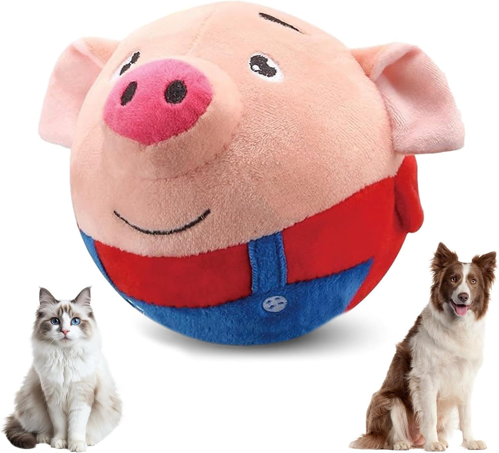 2026 Upgrade Active Moving Pet Plush Toy, Premium Interactive Squeaky Talking Moving Dog Ball Toy, Washable Cartoon Pig Plush Toy for Dogs Puppies to Keep Them Busy (#A3)