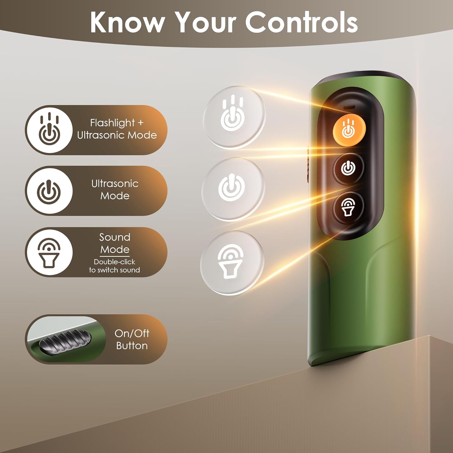 Dog Bark Deterrent Device, 50FT Range Ultrasonic Anti-Barking Tool for Training - Safe & Effective, Rechargeable Orange Handheld with LED for Indoor/Outdoor, Humane No-Collar Alternative