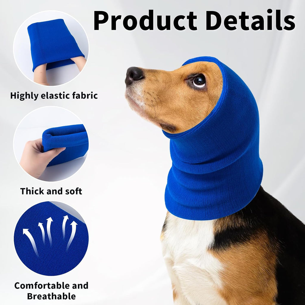 3Pack Dog Calming Hoodie for Small Medium Large Dogs High Elastic Pet Anxiety Relief Ear Wrap Cat Calming Collar Noise Reduce Protection for Fireworks,Thunder,Force Drying (Grey)