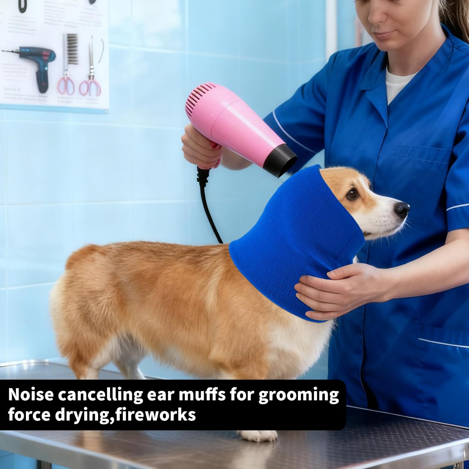 3Pack Dog Calming Hoodie for Small Medium Large Dogs High Elastic Pet Anxiety Relief Ear Wrap Cat Calming Collar Noise Reduce Protection for Fireworks,Thunder,Force Drying (Grey)