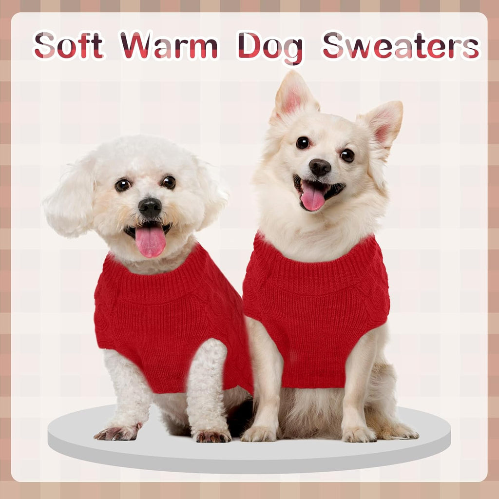 Dog Sweater Warm Pullover Pet Sweater Classic Turtleneck Doggie Knitwear, Puppy Sweaters for Small Medium Dogs Girl Boy