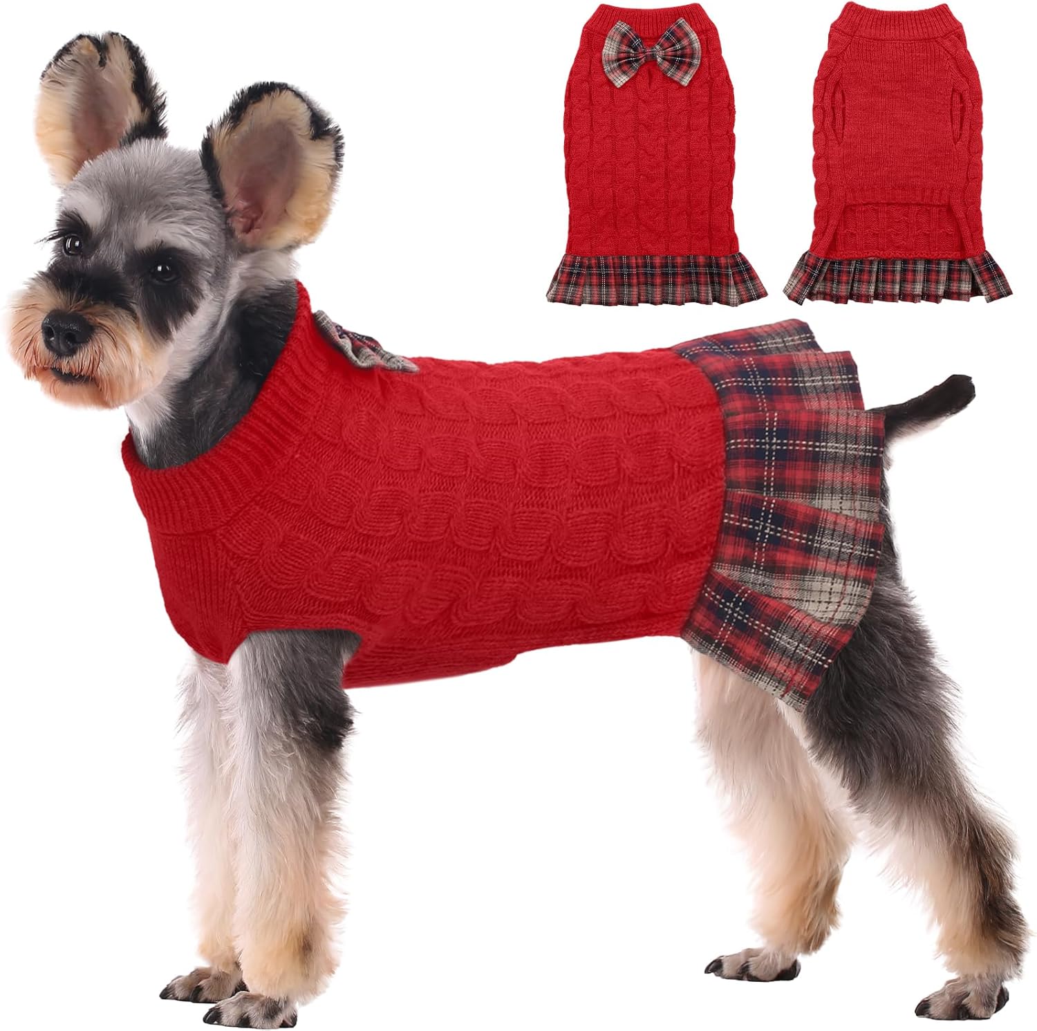 Dog Sweater Warm Pullover Pet Sweater Classic Turtleneck Doggie Knitwear, Puppy Sweaters for Small Medium Dogs Girl Boy