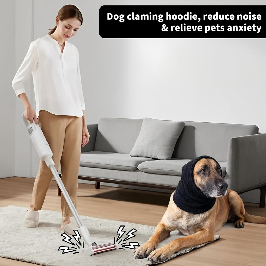 3Pack Dog Calming Hoodie for Small Medium Large Dogs High Elastic Pet Anxiety Relief Ear Wrap Cat Calming Collar Noise Reduce Protection for Fireworks,Thunder,Force Drying (Grey)