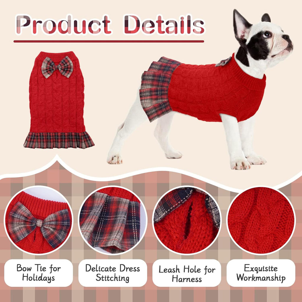 Dog Sweater Warm Pullover Pet Sweater Classic Turtleneck Doggie Knitwear, Puppy Sweaters for Small Medium Dogs Girl Boy