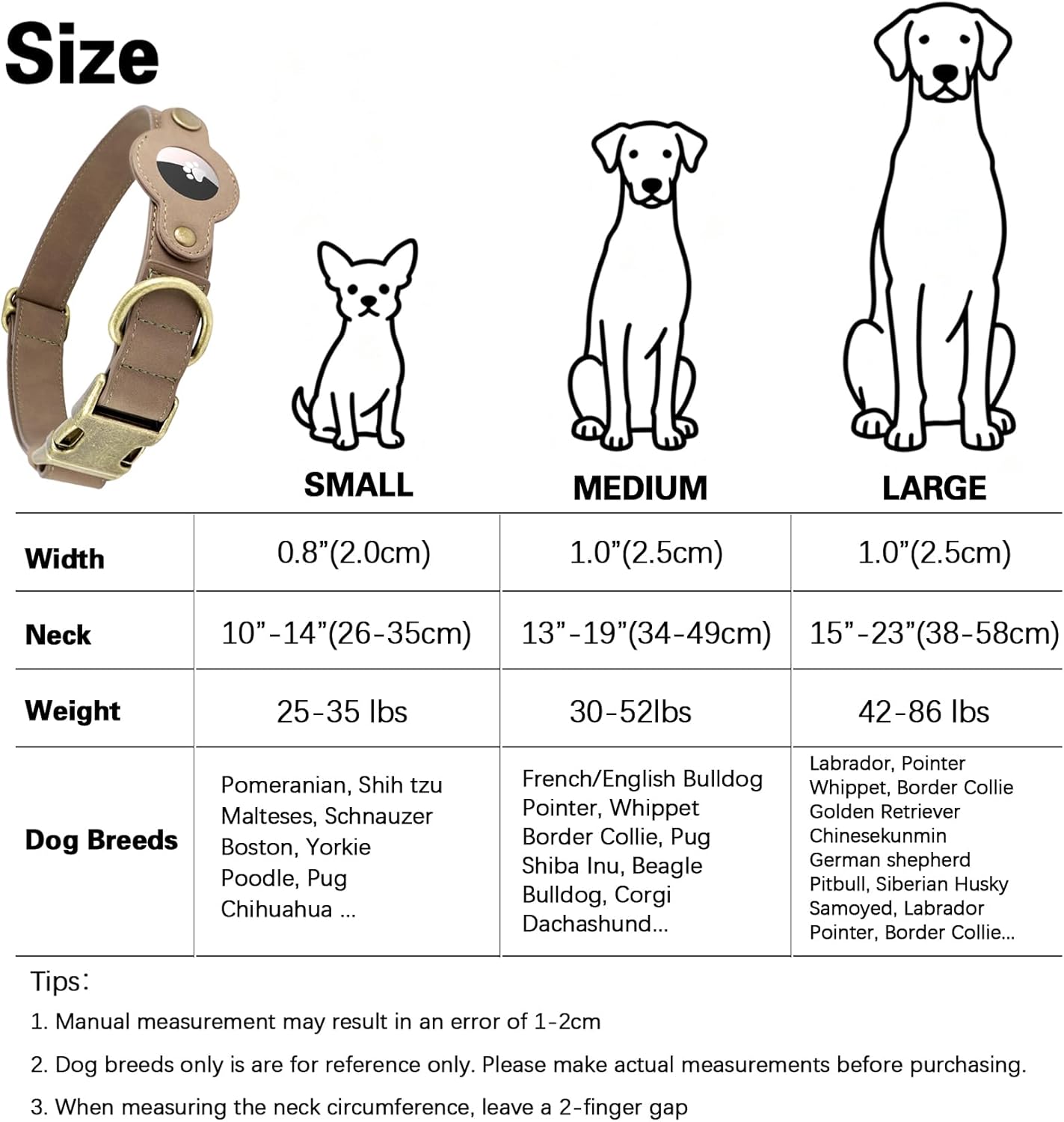 AirTag Dog Collar for Small Dogs Puppy - Soft Leather Dog Collar with Apple AirTag Holder and Metal Buckle - Smart Tracker GPS Apple Air Tag Pet Collars (Red, S)