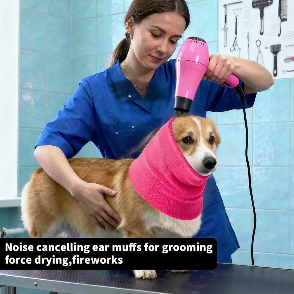 3Pack Dog Calming Hoodie for Small Medium Large Dogs High Elastic Pet Anxiety Relief Ear Wrap Cat Calming Collar Noise Reduce Protection for Fireworks,Thunder,Force Drying (Grey)