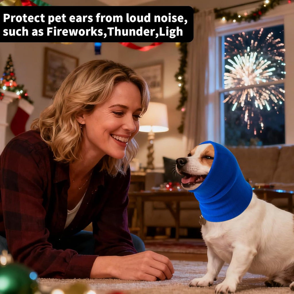 3Pack Dog Calming Hoodie for Small Medium Large Dogs High Elastic Pet Anxiety Relief Ear Wrap Cat Calming Collar Noise Reduce Protection for Fireworks,Thunder,Force Drying (Grey)