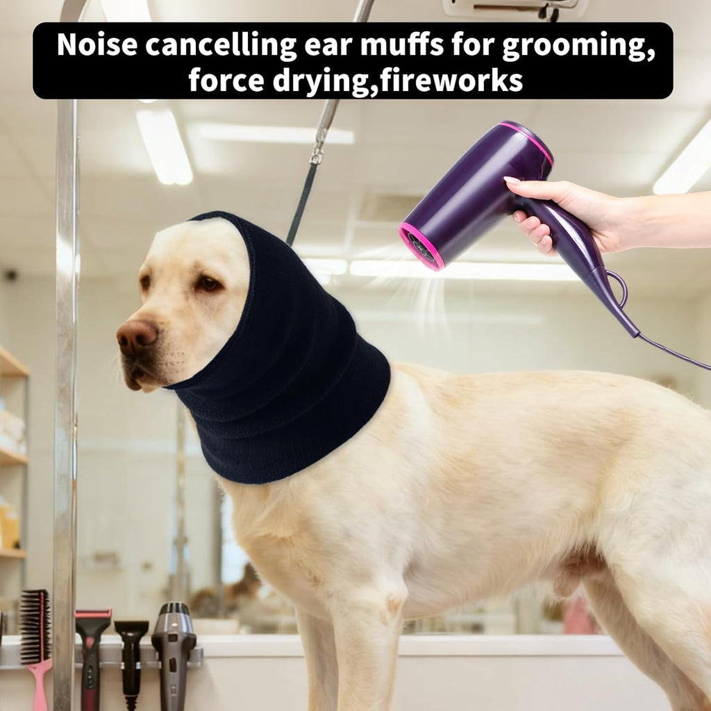 3Pack Dog Calming Hoodie for Small Medium Large Dogs High Elastic Pet Anxiety Relief Ear Wrap Cat Calming Collar Noise Reduce Protection for Fireworks,Thunder,Force Drying (Grey)