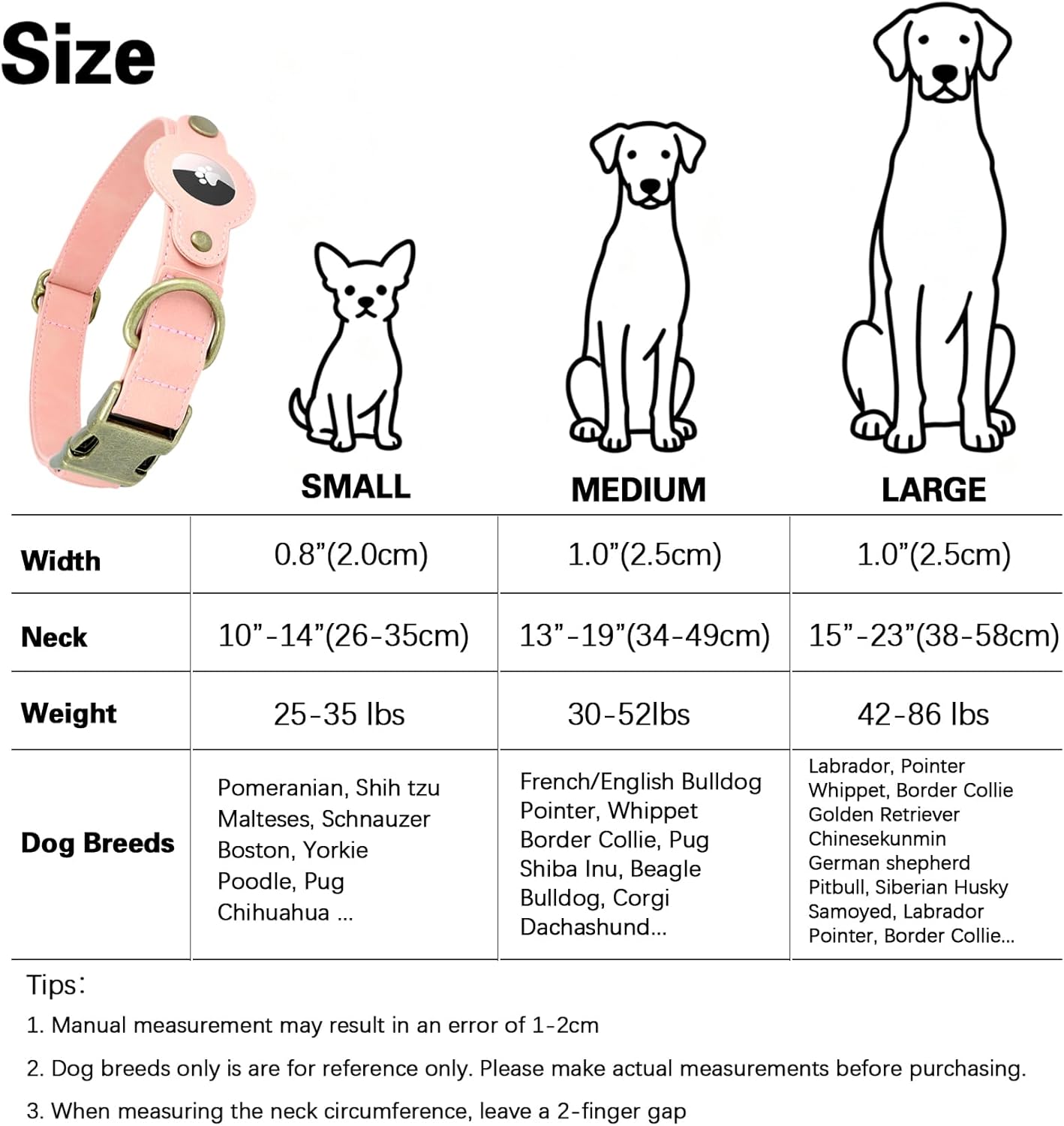 AirTag Dog Collar for Small Dogs Puppy - Soft Leather Dog Collar with Apple AirTag Holder and Metal Buckle - Smart Tracker GPS Apple Air Tag Pet Collars (Red, S)