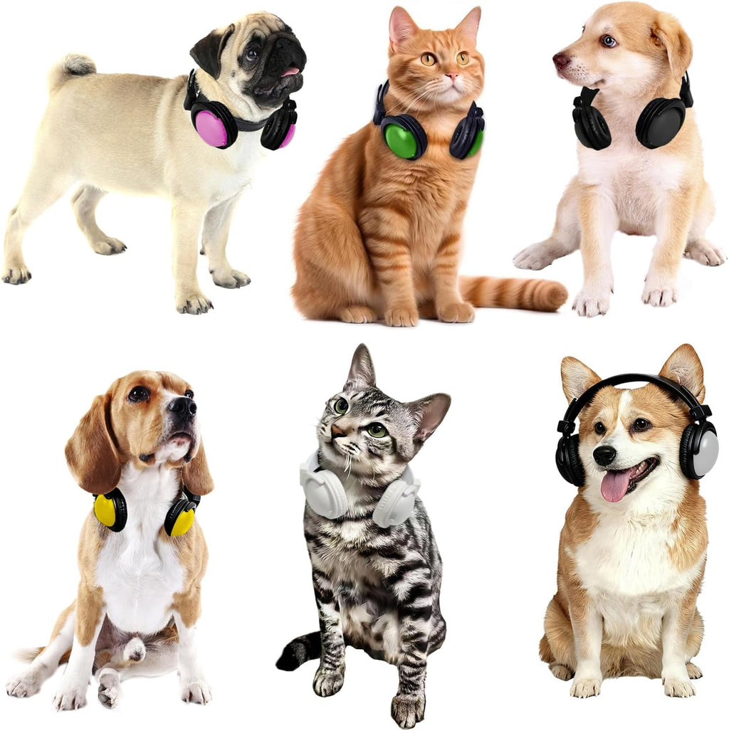 Pet Headphones for Small Dogs & Cats-Adjustable Headband Costume Accessories for Stuffed Animals Dress Up-Cute Party Favors, Cosplay Props, Photo Shoot Supplies-Black&Pink