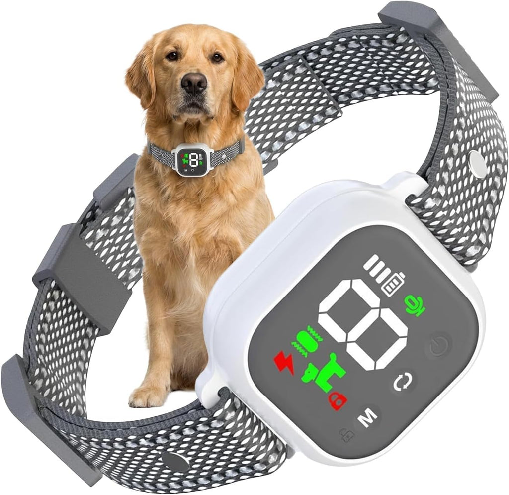 Anti-Bark Dog Collar, Smart Bark Control with 4 Modes, 8 Sensitivity Levels, Rechargeable for Dogs (Black)