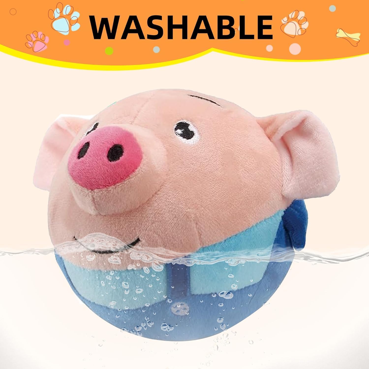 2026 Upgrade Active Moving Pet Plush Toy, Premium Interactive Squeaky Talking Moving Dog Ball Toy, Washable Cartoon Pig Plush Toy for Dogs Puppies to Keep Them Busy (#A3)