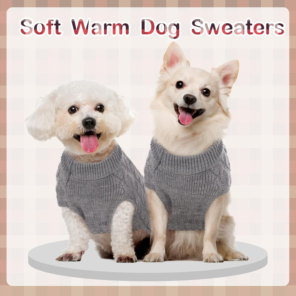 Dog Sweater Warm Pullover Pet Sweater Classic Turtleneck Doggie Knitwear, Puppy Sweaters for Small Medium Dogs Girl Boy