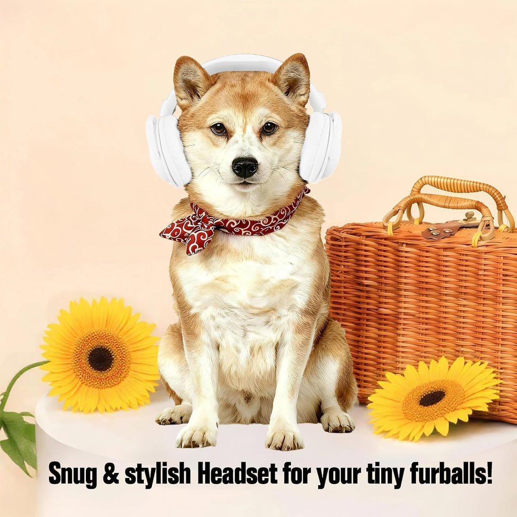 Pet Headphones for Small Dogs & Cats-Adjustable Headband Costume Accessories for Stuffed Animals Dress Up-Cute Party Favors, Cosplay Props, Photo Shoot Supplies-Black&Pink