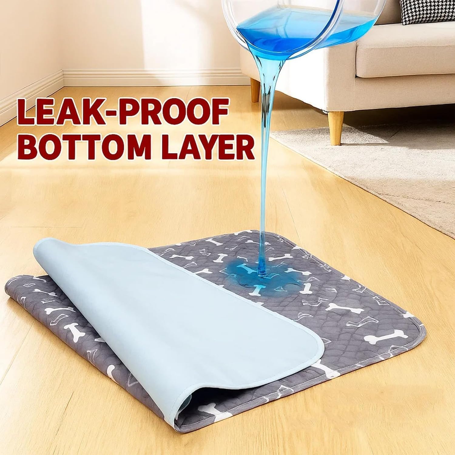 New Puppy Pads with Pheromones, Reusable Puppy Pads Washable for Dogs & Cats - Leak & Odor Proof, Non-Slip Base, Easy to Clean & Reusable (M: 27.6" × 31.5")