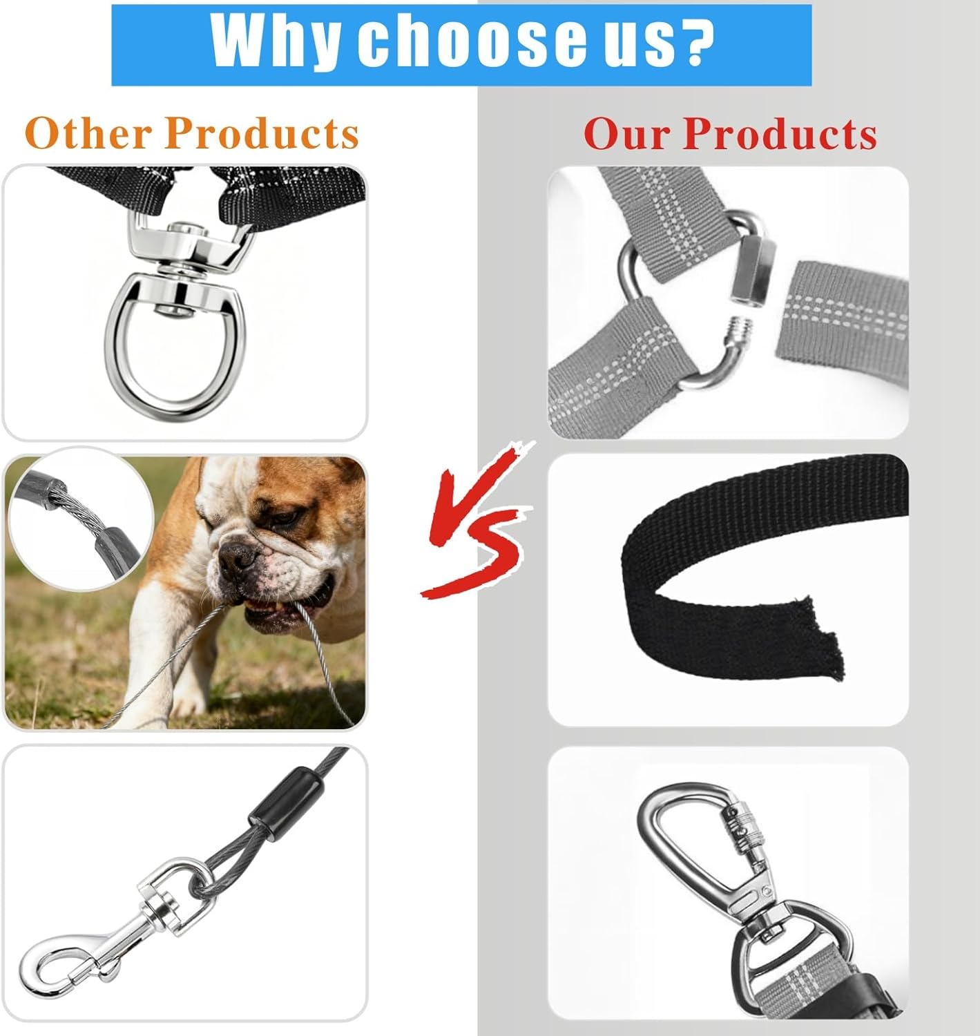 Dog Seat Belt for Car, 2 Pcs Stainless Steel Chew Proof Dog Seatbelt 3 in 1 Harness for Safety Heavy Duty Pet Seat Belt for Medium & Large Dogs (Black+Black)