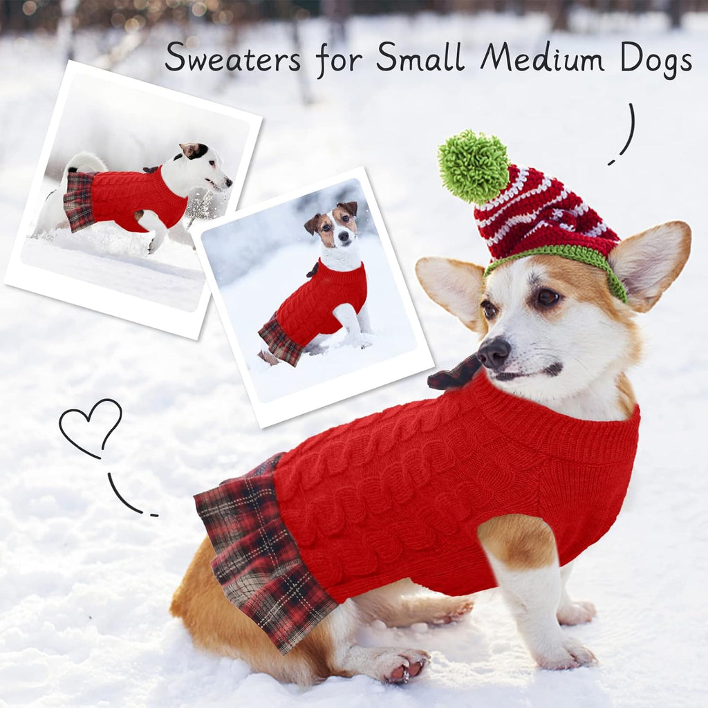 Dog Sweater Warm Pullover Pet Sweater Classic Turtleneck Doggie Knitwear, Puppy Sweaters for Small Medium Dogs Girl Boy