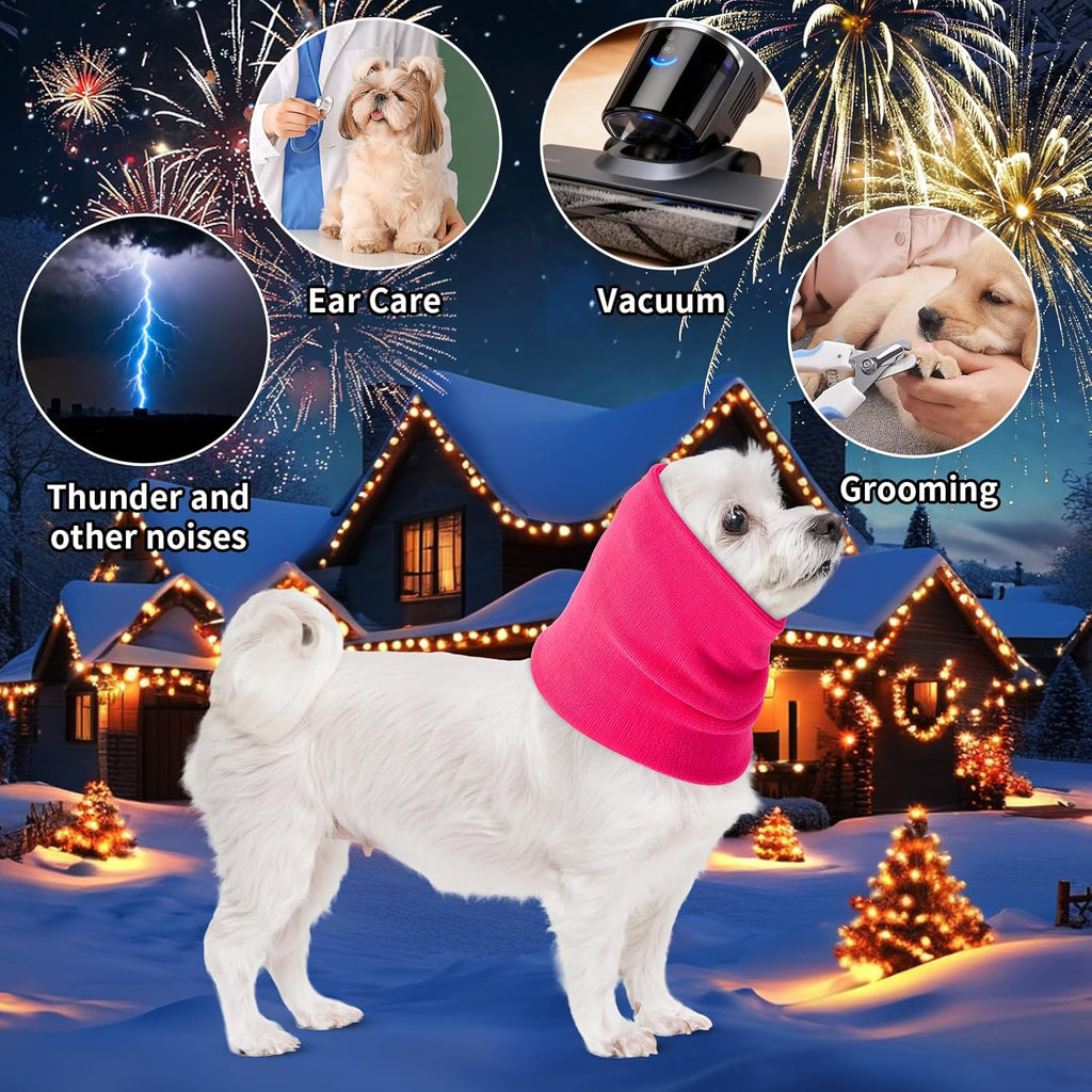 3Pack Dog Calming Hoodie for Small Medium Large Dogs High Elastic Pet Anxiety Relief Ear Wrap Cat Calming Collar Noise Reduce Protection for Fireworks,Thunder,Force Drying (Grey)