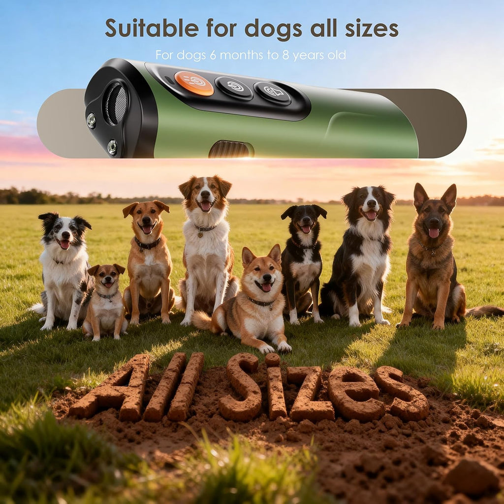 Dog Bark Deterrent Device, 50FT Range Ultrasonic Anti-Barking Tool for Training - Safe & Effective, Rechargeable Orange Handheld with LED for Indoor/Outdoor, Humane No-Collar Alternative