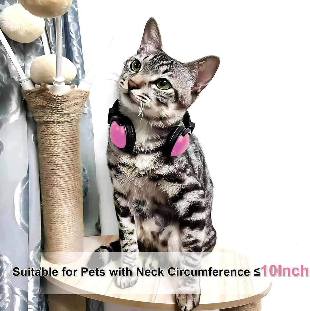 Pet Headphones for Small Dogs & Cats-Adjustable Headband Costume Accessories for Stuffed Animals Dress Up-Cute Party Favors, Cosplay Props, Photo Shoot Supplies-Black&Pink