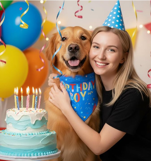 Birthday Boy Dog Bandana, 1PCS Birthday Dog Bandana Printed Triangle Scarf, for Puppy Large Medium Dogs Party Supplies